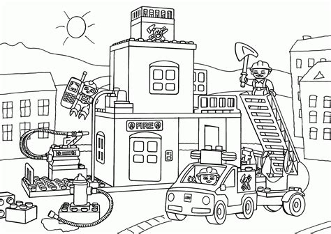 Printable Fire Station Coloring Pages Free For Kids And Adults