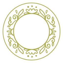 Circle Floral Green Frame Transparent PNG SVG Vector