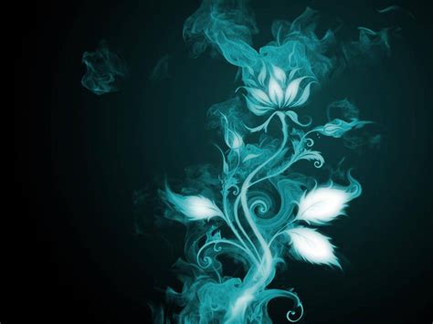 Download Cyan Smoke Flower Wallpaper