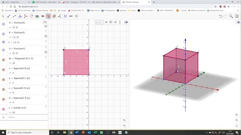 5eme Maths 41 Faire Un Cube Avec Géogébra 3d Youtube