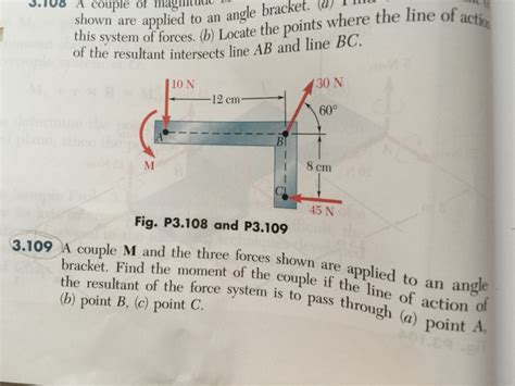 Solved A Couple M And The Three Forces Shown Are Applied Chegg