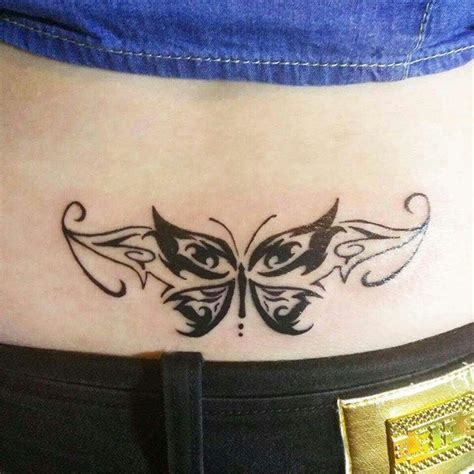 Tribal Butterfly Lower Back Tattoo - Blurmark