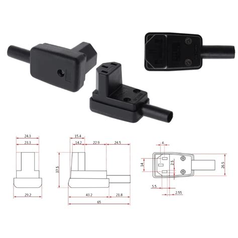 New C13 Power Plug 90 Degree Angled Iec 320 Female Plug Ac 10a 250v Power Cord