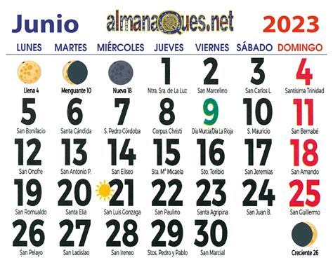 Calendario 2023 Con Santoral Y Lunas Calendario Calendario Con