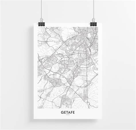 Getafe Map Print City Map Wall Art Getafe Spain Map Travel | Etsy