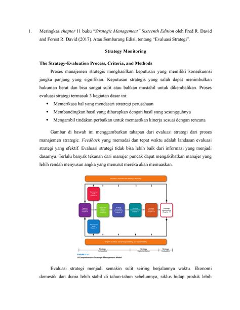 Tugas 13 Manajemen Stratejik A1 Meringkas Chapter 11 Buku “strategic