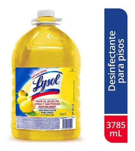 Desinfectante Para Pisos Antibacterial Lysol Limon 3785ml Mercado Libre