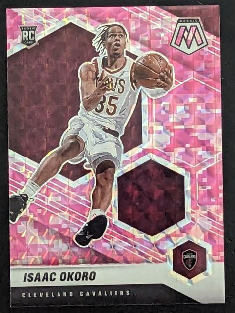 Isaac Okoro Cavaliers 2020 21 Panini Mosaic Camo Pink Prizm 212 Rookie