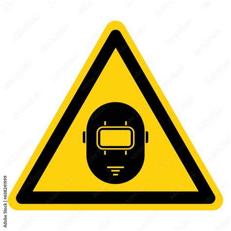 Warning Wear Welding Mask Symbol Sign Vector Illustration Isolated On