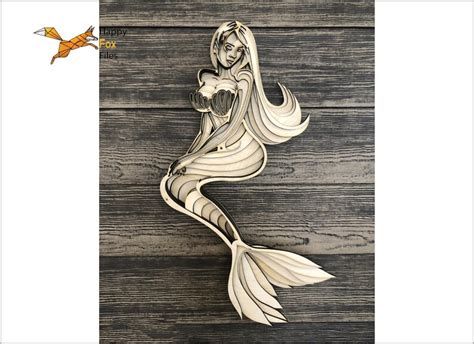 3d Mandala Svg Mermaid Svg Laser Cut Files Layered Mermaid Etsy