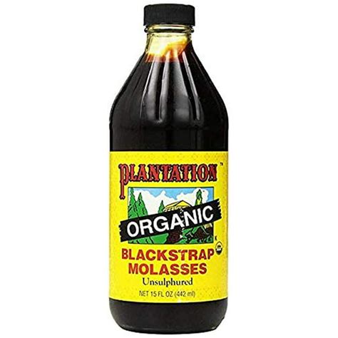 Plantation Organic Blackstrap Molasses 15 Oz Bottle Unsulphured