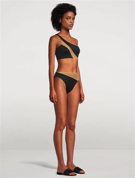 Norma Kamali Snake Mesh Bikini Top Holt Renfrew