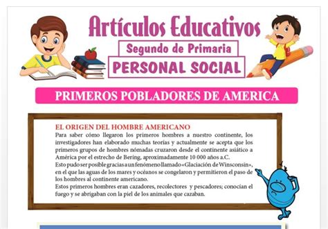 Primeros Pobladores De Am Rica Para Segundo De Primaria