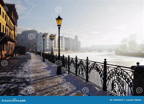 City Landscape In The Winter Stock Image Image Of City Fencing 13042625