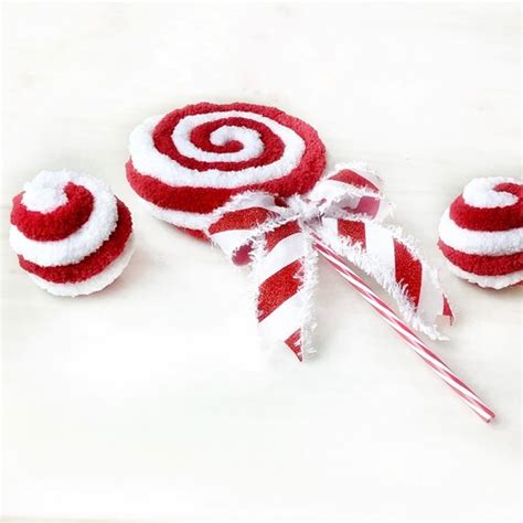 Faux Peppermint Candy Cane Lollipops Christmas Decorations For Etsy