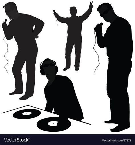 Dj Silhouettes Royalty Free Vector Image Vectorstock