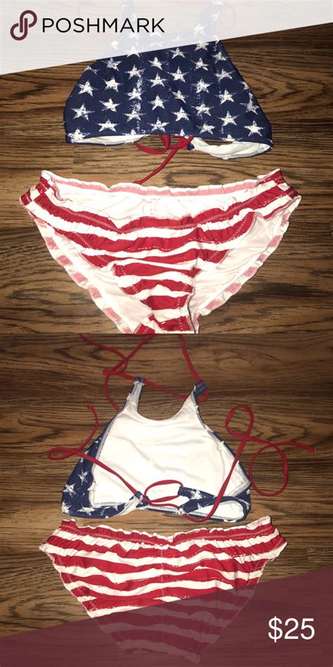 Fourth Of July Bikini Set Bikini Set Bikinis Red And White Stripes