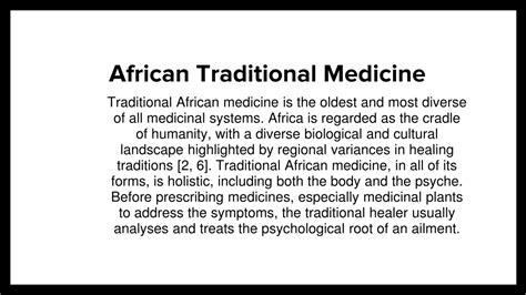 PPT Traditional Medicine In South African PowerPoint Presentation