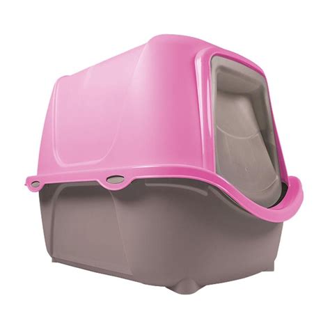 Caixa De Areia Fechada Wc Cat New Banheiro Para Gatos Rosa Na Az