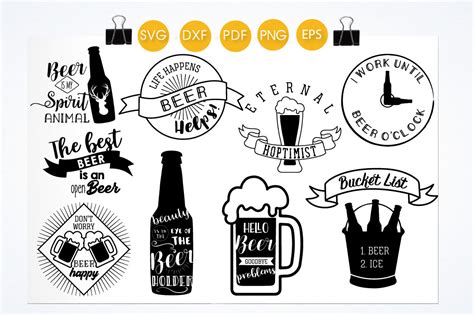 Beer Svg Bundle Cutting Files Svg Dxf Pdf Eps Png By