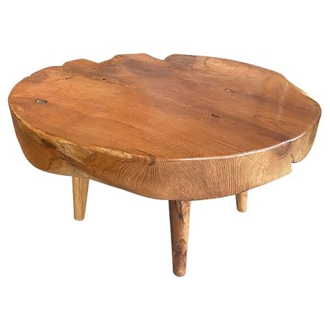 Andrianna Shamaris Organic Mid Century Style Teak Wood Coffee Table For