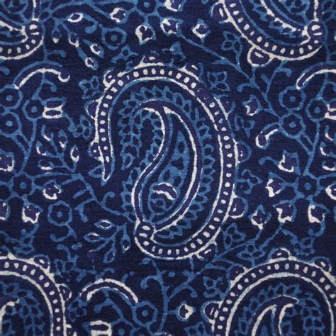 Paisley Blue And Cream Block Print With Images Block Printing Fabric Indian Block Print Fabric