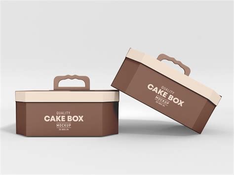 Premium Psd Disposable Paper Cake Box Packaging Mockup