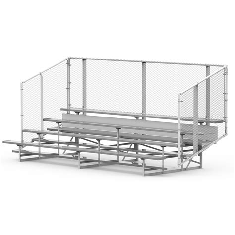 4 Row Aluminum Bleacher Baseline Series Park Warehouse