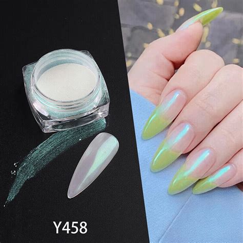 Glace N On Holographique Ongles Poussi Re Paillettes Perle Aurora