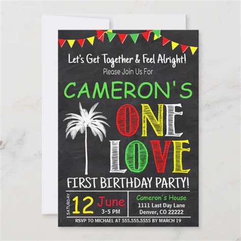 Lets Get Together One Love First Birthday Party Invitation Zazzle