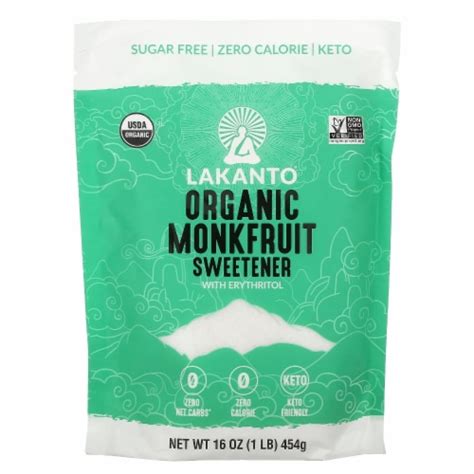 Lakanto Organic Classic Monk Fruit Sweetener White Sugar Substitute