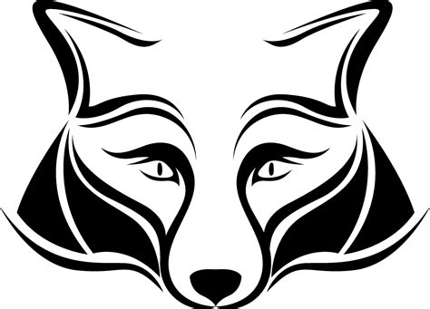 Fox head tattoo, tattoo illustration, vector on a white background ...