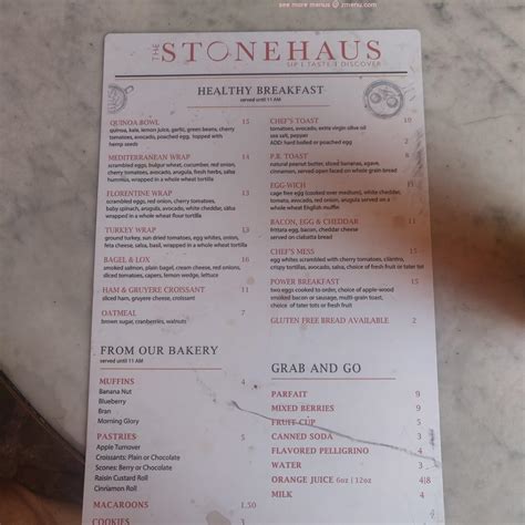 Online Menu of The Stonehaus Restaurant, Westlake Village, California ...