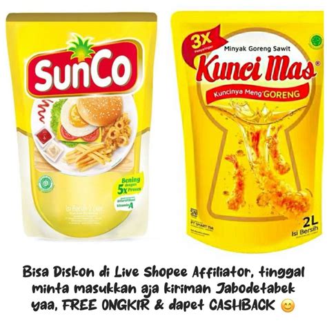 Jual MINYAK GORENG POUCH 1 LITER SUNCO KUNCI MAS JABODETABEK Shopee