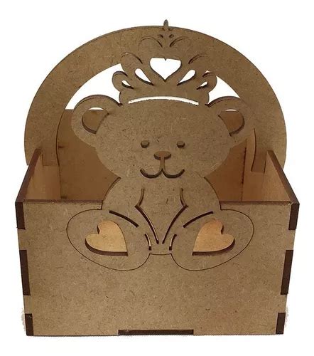 Cachepô Cestinha Ursa Princesa Lembrancinha Mdf Cru 20 Peças