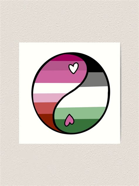 Lesbian Aro Aromantic Wlw Cute Lgbtq Pride Flag Yin Yang Art Print By Pepperthrealmvp Redbubble