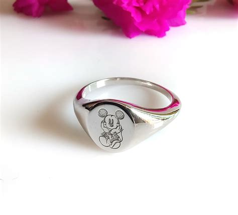 Mickey Mouse Ring Sterling Silver Ring Personalized Ring Etsy