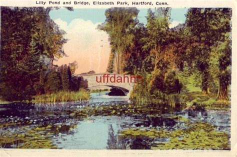 Lilly Pond And Bridge Elizabeth Park Hartford Ct 1925 United States Connecticut Hartford