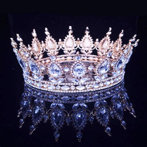 Baroque Queen King Bride Tiara Crown For Women Headpiece Bridal Hair