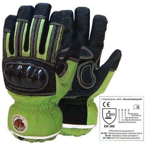 Schmitz Mittz RescueX Extrication Waterproof Safety Gloves - High Viz Green EXTRA SMALL Safety ...