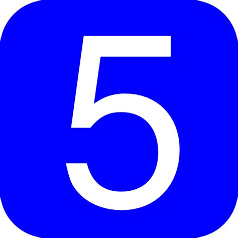 Blue, Rounded, Square With Number 5 Clip Art at Clker.com - vector clip ...