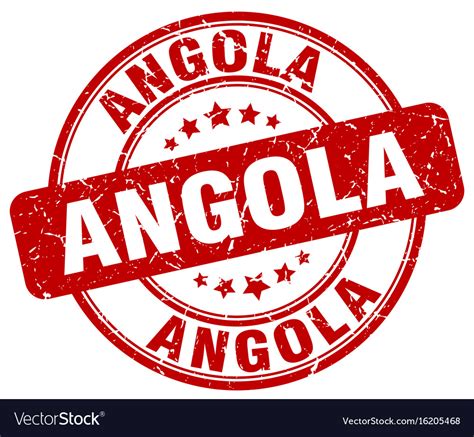 Angola Red Grunge Round Vintage Rubber Stamp Vector Image