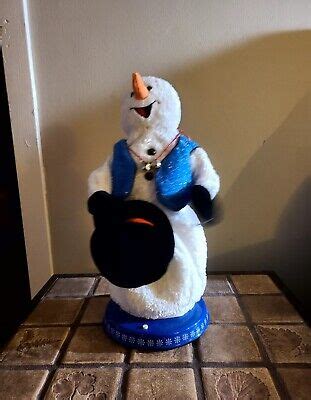 Gemmy Animated Blue Snow Miser Spinning Snowflake Snowman Read