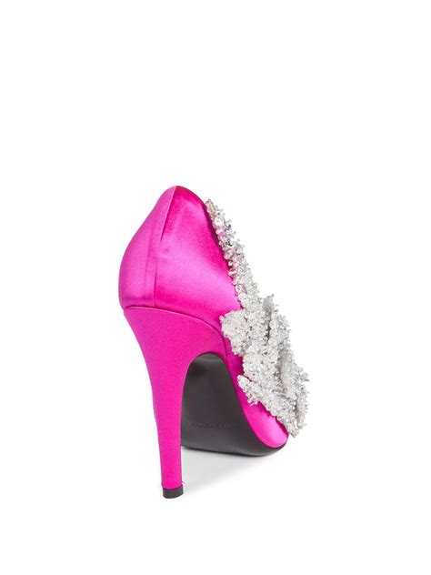 Balenciaga Crystal Satin Pumps in Pink - Lyst