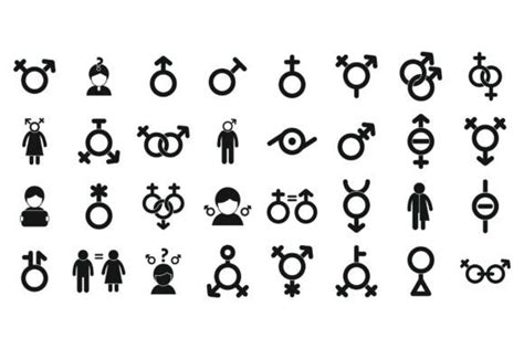 Gender Identity Icons Set Simple Vector Graphic By Anatolir56 · Creative Fabrica