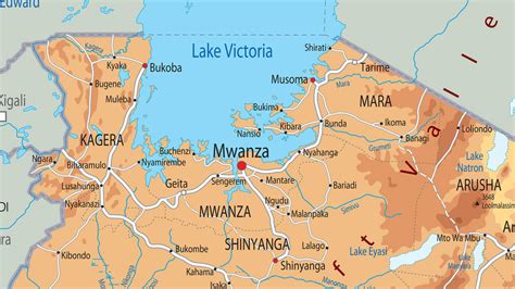 Tanzania Physical Map | I Love Maps