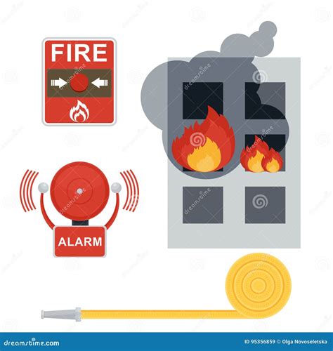 Sistema La Alarma De Incendio Ilustración del Vector Ilustración de