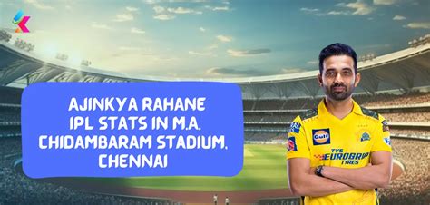 Ajinkya Rahane IPL Stats and Records in M.A. Chidambaram Stadium, Chennai