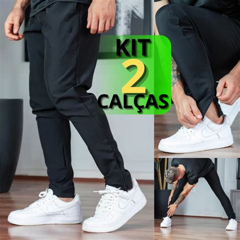 KIT 2 Calça Esportiva Masculina Dry Fit Basica Ideal Para Academia