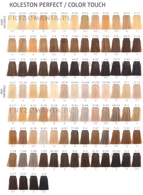 Wella Colour Chart Blonde Color Chart Wella Color Hair Color Charts ...